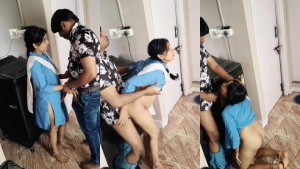 Desi Slim Wife Blowjob and Standing Fucking